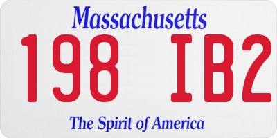 MA license plate 198IB2
