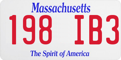 MA license plate 198IB3