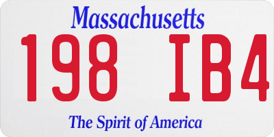MA license plate 198IB4