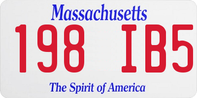 MA license plate 198IB5