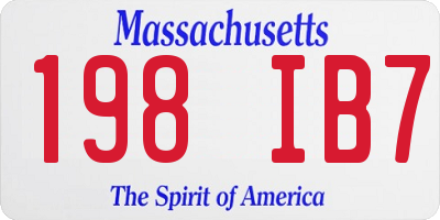 MA license plate 198IB7