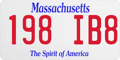 MA license plate 198IB8