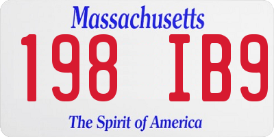 MA license plate 198IB9