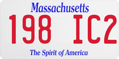 MA license plate 198IC2