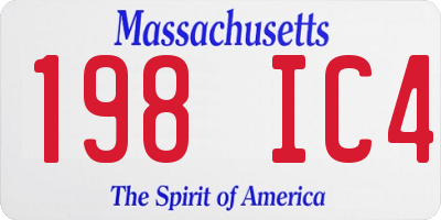 MA license plate 198IC4