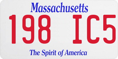 MA license plate 198IC5