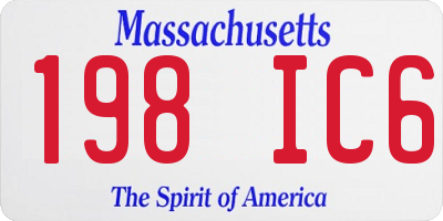 MA license plate 198IC6