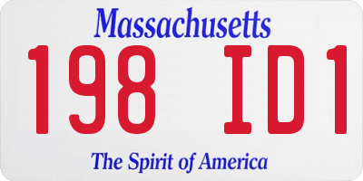 MA license plate 198ID1