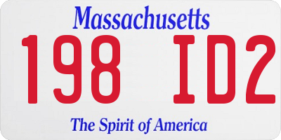 MA license plate 198ID2