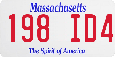 MA license plate 198ID4