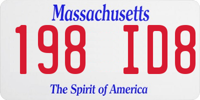 MA license plate 198ID8