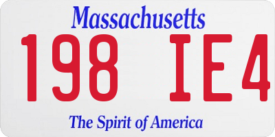 MA license plate 198IE4