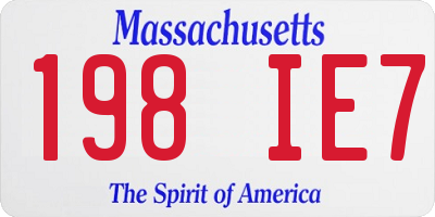 MA license plate 198IE7