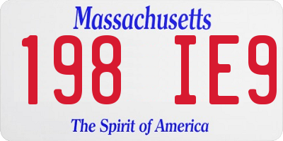 MA license plate 198IE9