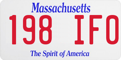 MA license plate 198IF0