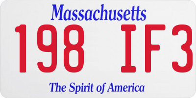 MA license plate 198IF3