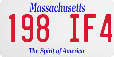 MA license plate 198IF4
