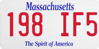 MA license plate 198IF5