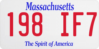 MA license plate 198IF7