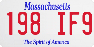 MA license plate 198IF9
