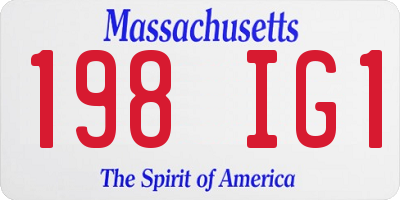 MA license plate 198IG1