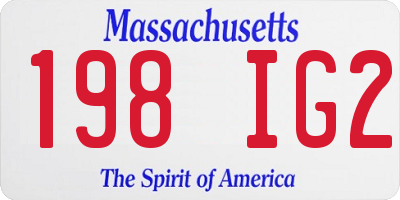 MA license plate 198IG2