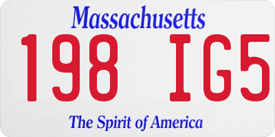 MA license plate 198IG5
