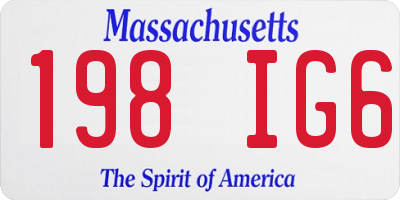 MA license plate 198IG6