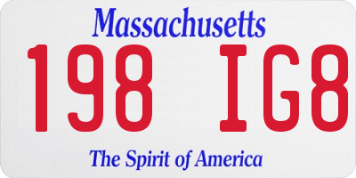 MA license plate 198IG8