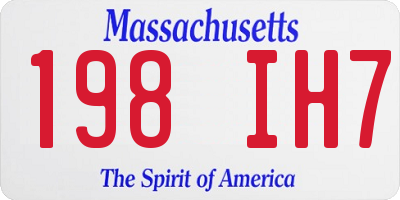 MA license plate 198IH7