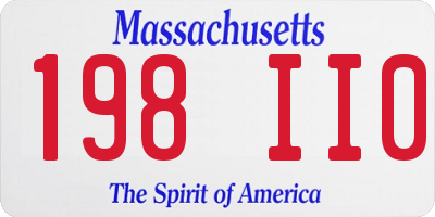 MA license plate 198II0