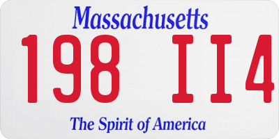 MA license plate 198II4