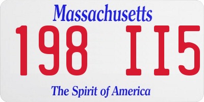 MA license plate 198II5
