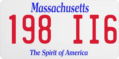 MA license plate 198II6
