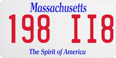 MA license plate 198II8
