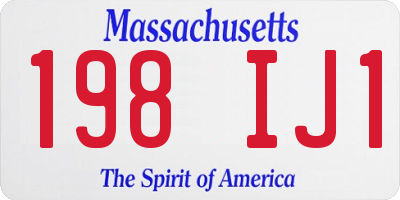 MA license plate 198IJ1