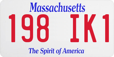MA license plate 198IK1