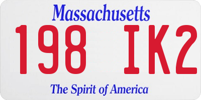 MA license plate 198IK2