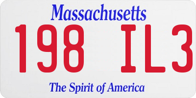 MA license plate 198IL3