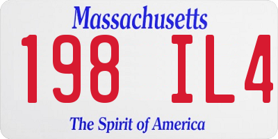 MA license plate 198IL4