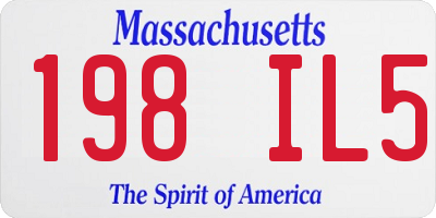 MA license plate 198IL5