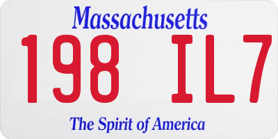 MA license plate 198IL7