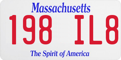 MA license plate 198IL8