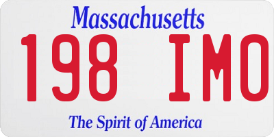MA license plate 198IM0