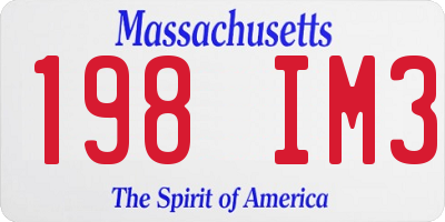 MA license plate 198IM3