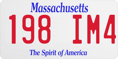 MA license plate 198IM4
