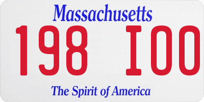 MA license plate 198IO0