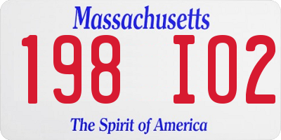 MA license plate 198IO2