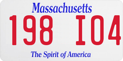 MA license plate 198IO4