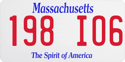 MA license plate 198IO6